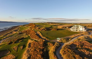 aerial view of front 9 with clubhouse credit DC